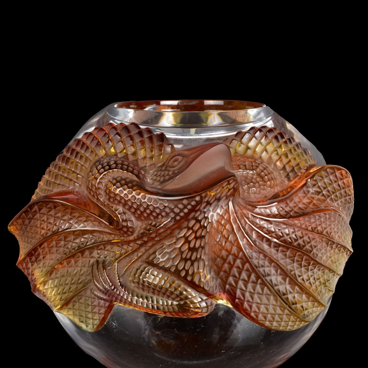 Lalique Erimaki Amber Vase