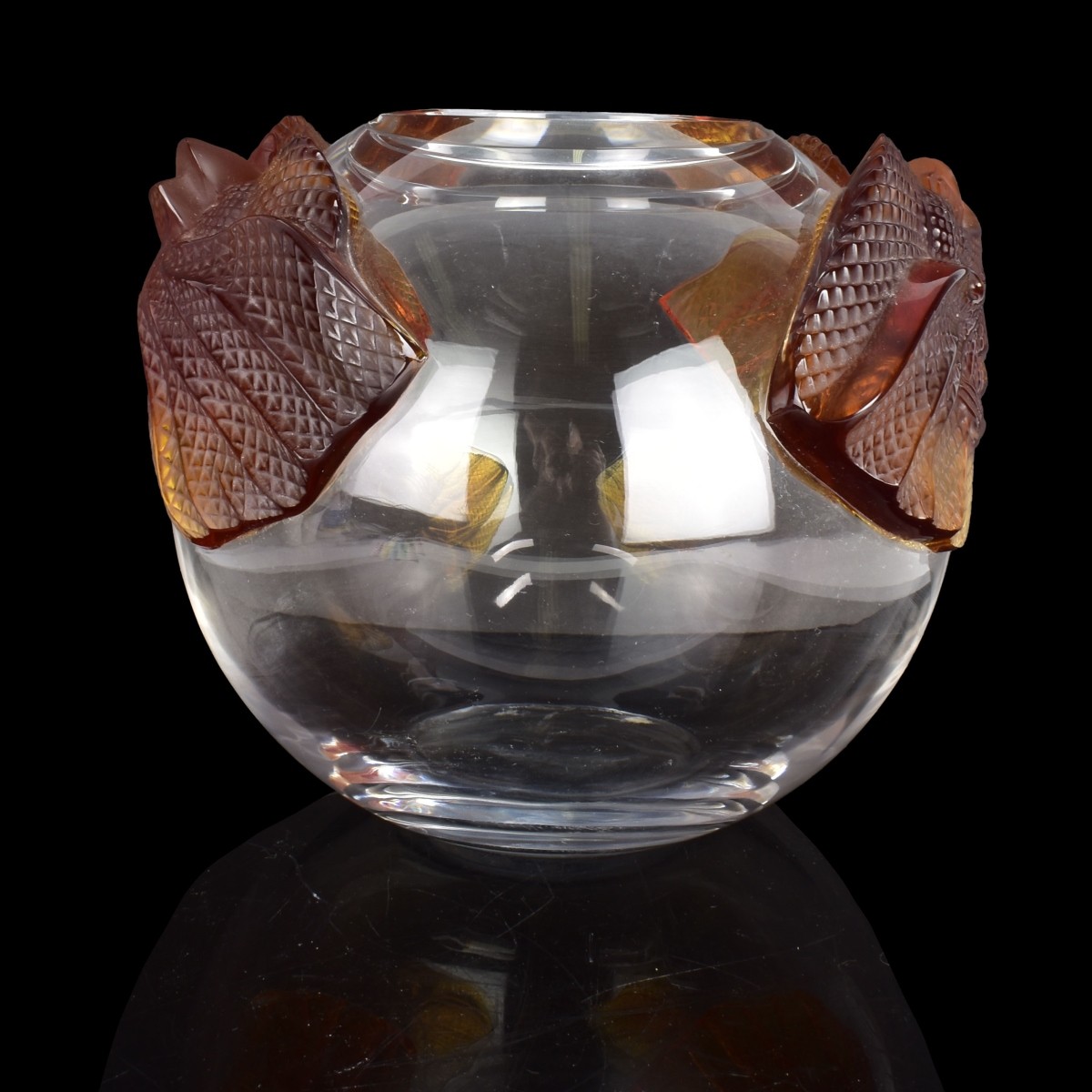 Lalique Erimaki Amber Vase