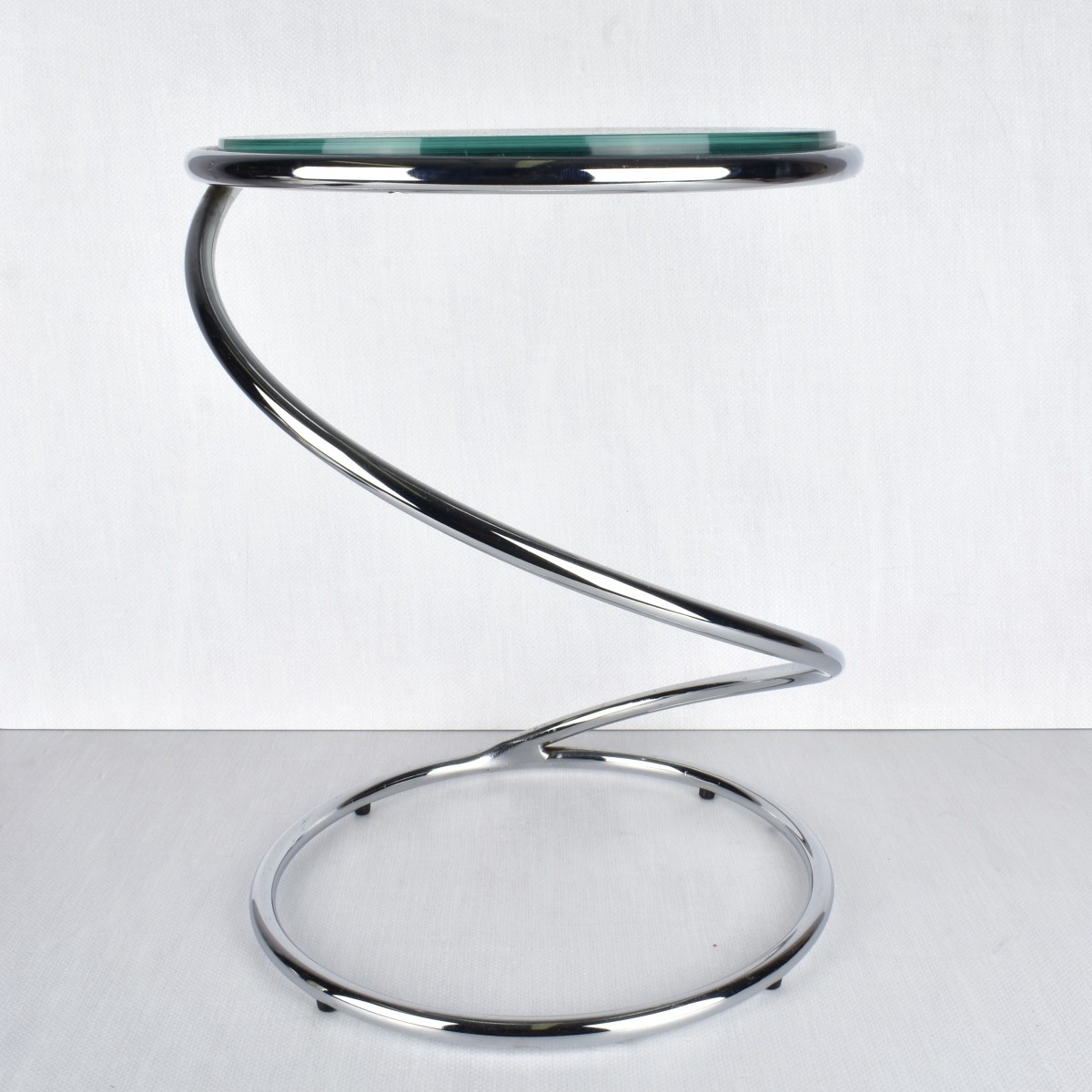 Vintage Pace Chrome Coil Side Table