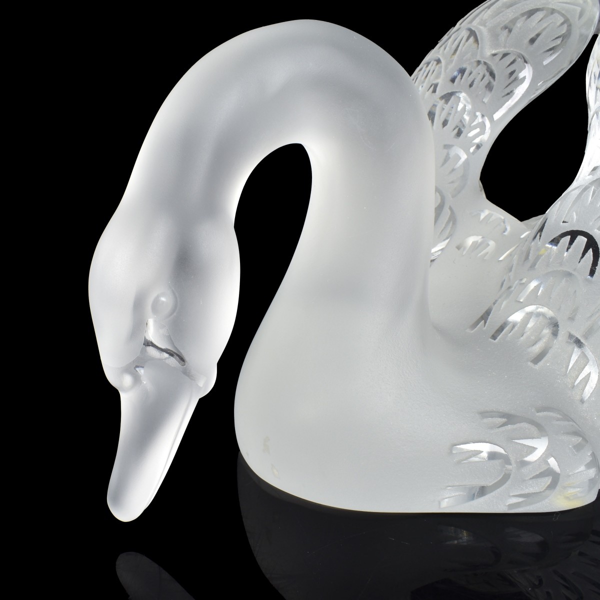 Pr Lalique France Crystal Swans