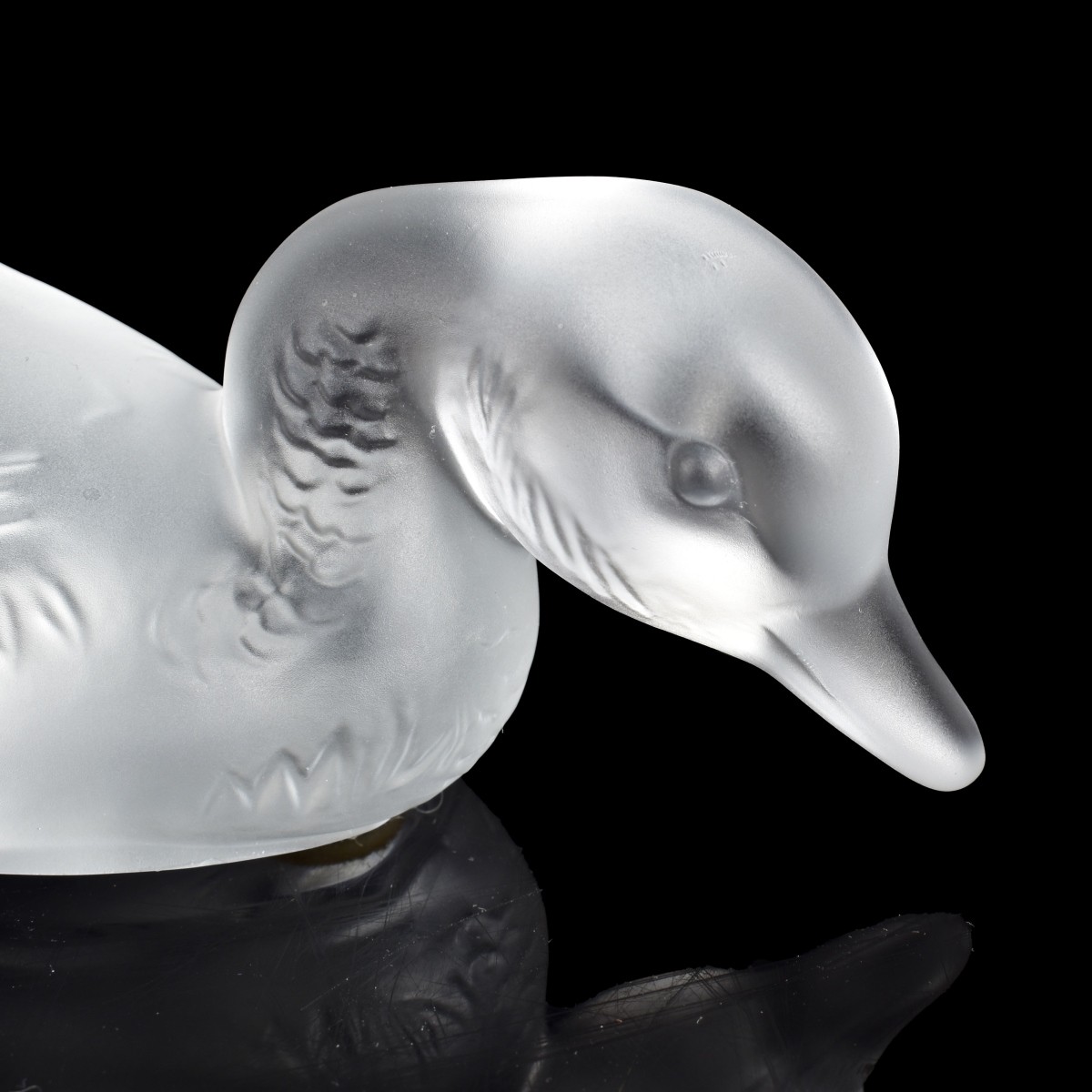 Three Baccarat Frosted Duck Figurines