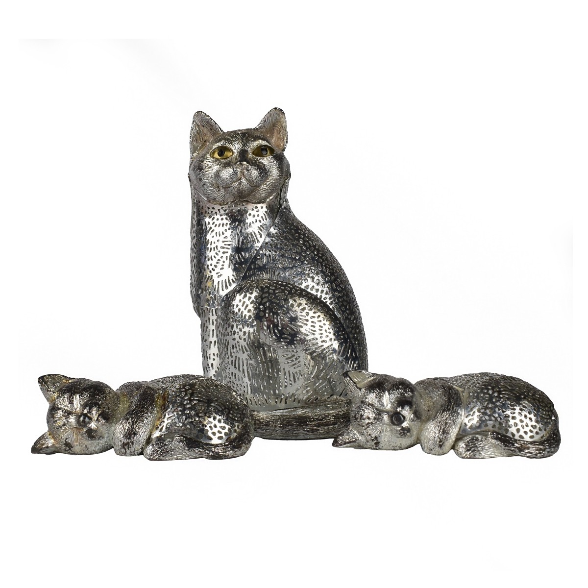 Christofle France Cat Family LumiËre