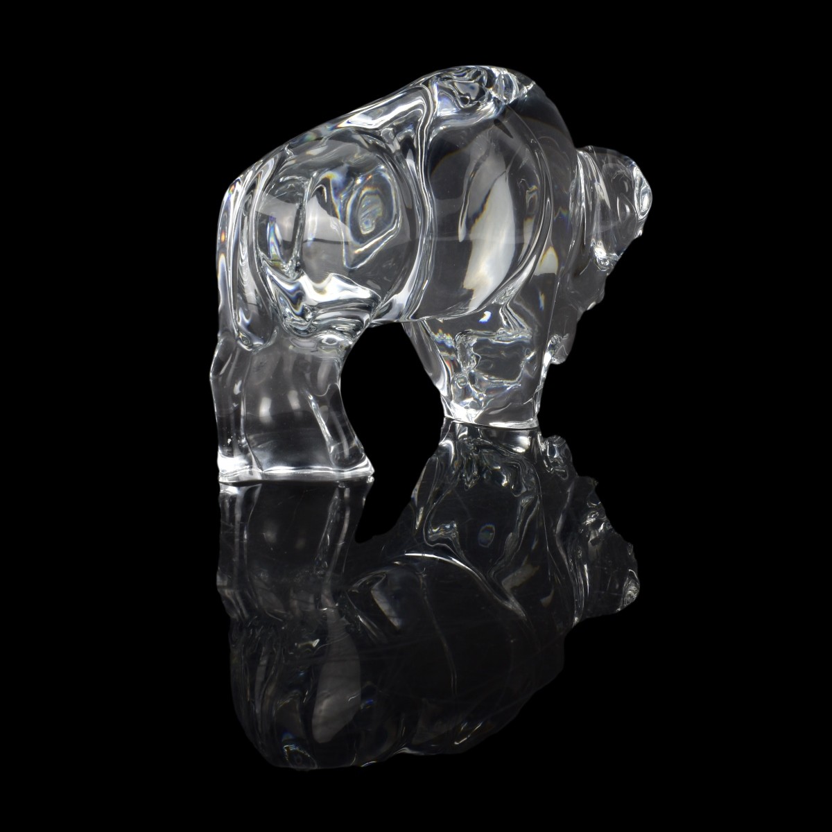 Baccarat France Crystal Bison Buffalo Figurine