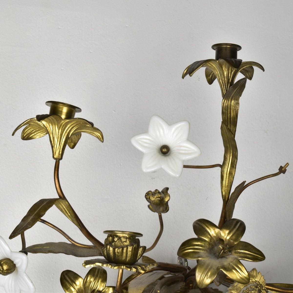 Italian Porcelain and Bronze Sconces