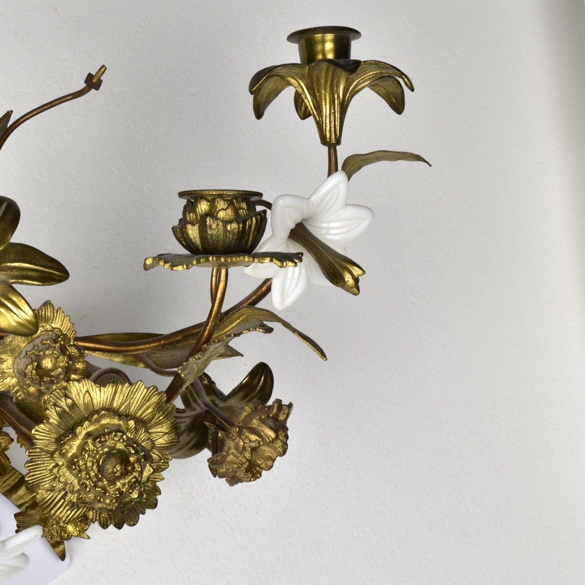 Italian Porcelain and Bronze Sconces