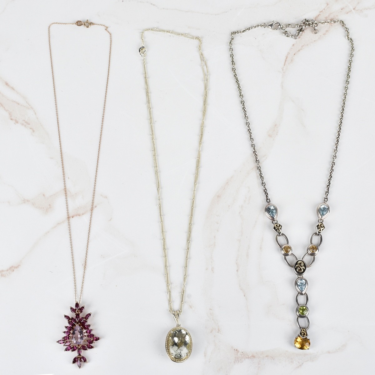 Sterling Silver and Gemstone Necklaces