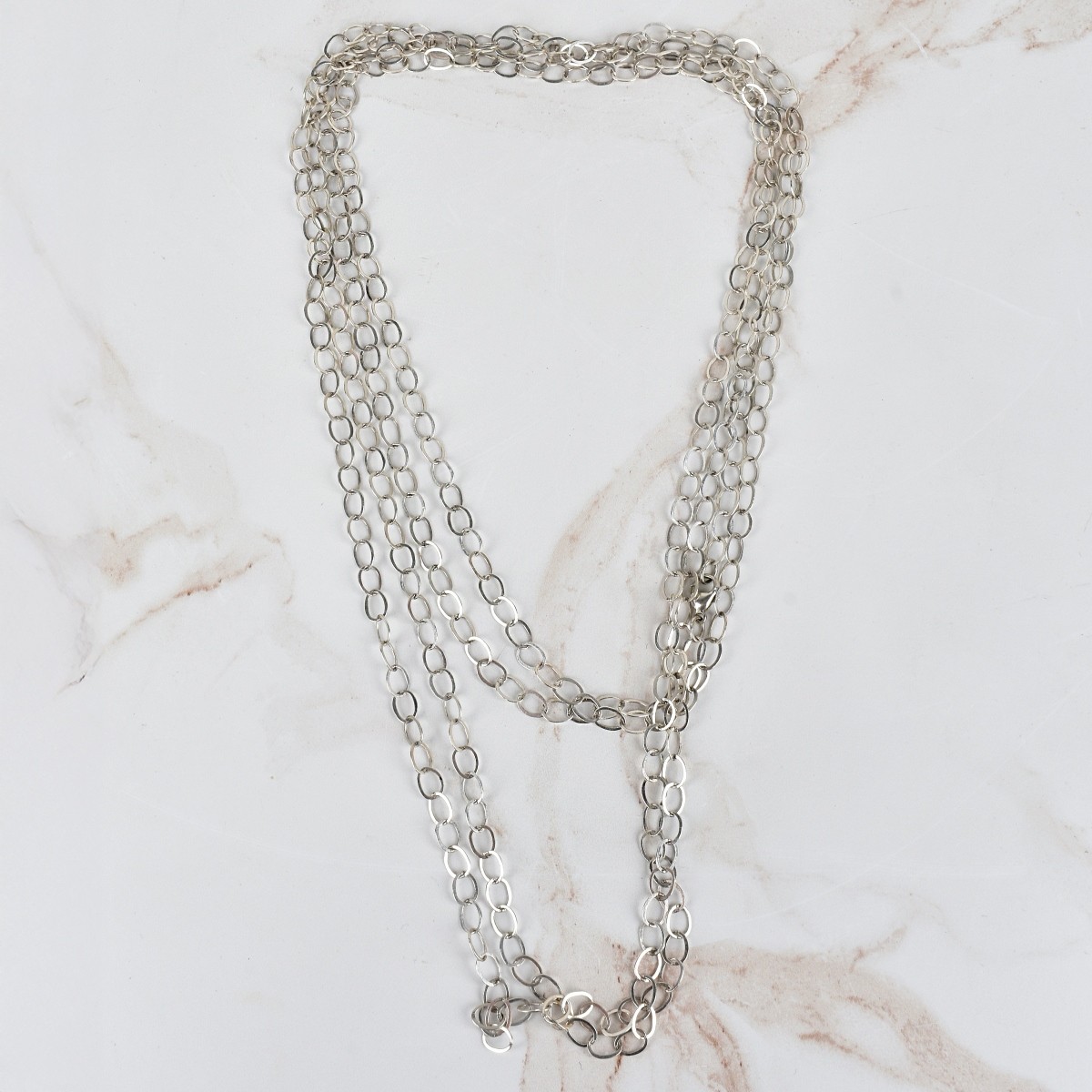 Long Sterling Silver Necklace