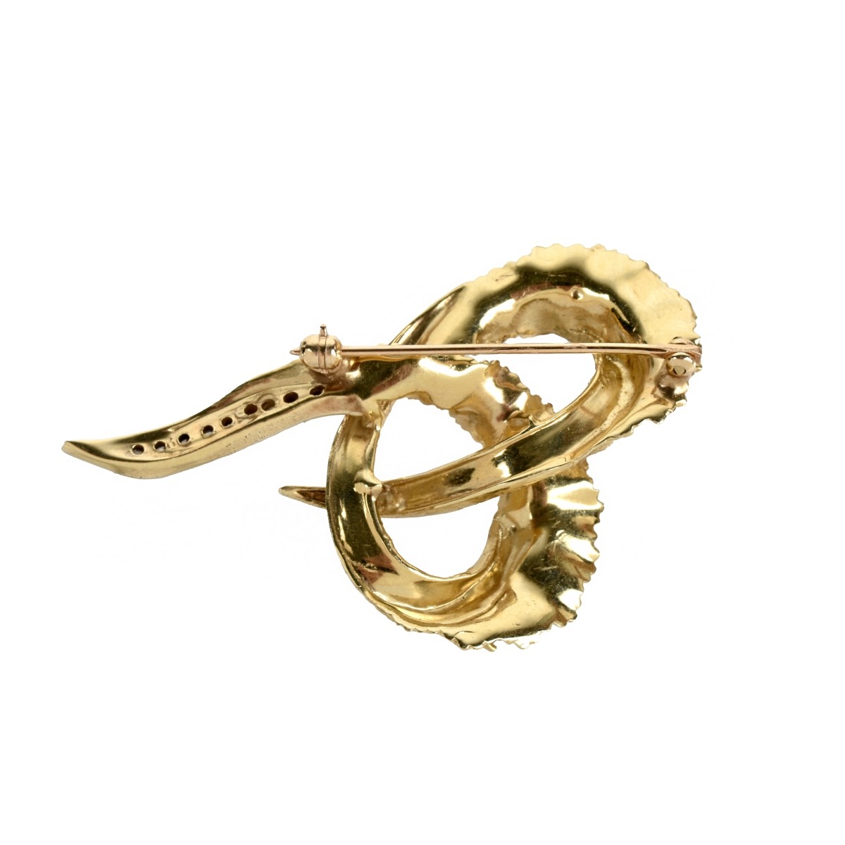 Gemstone and 14K Brooch