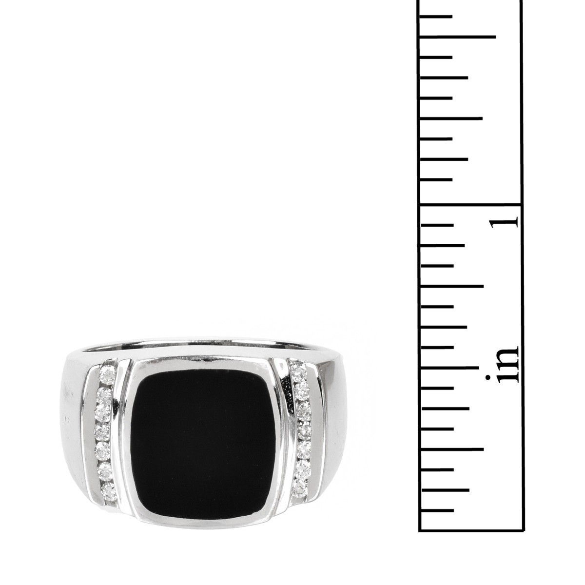 Diamond, Onyx and 14K Ring