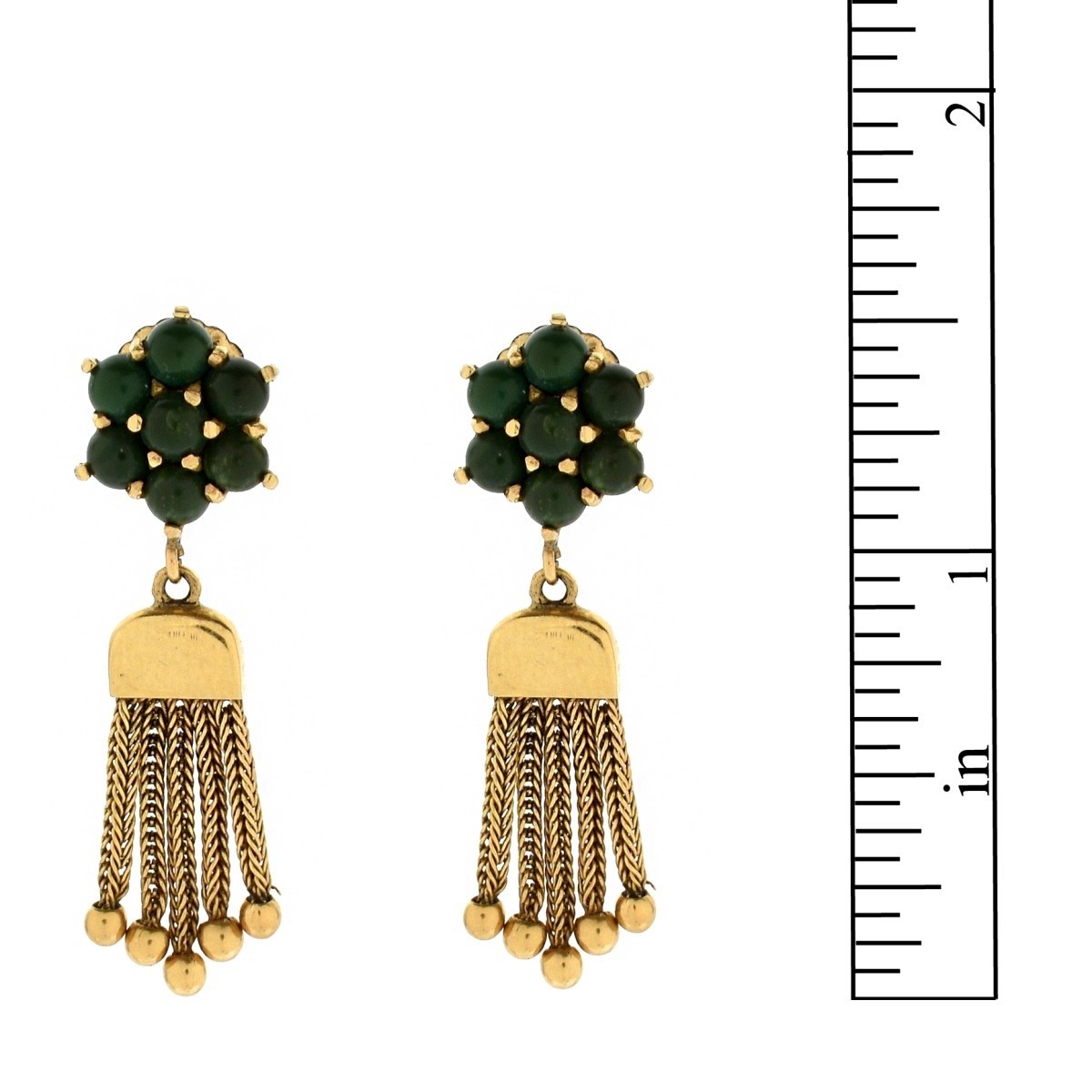 Vintage 14K and Malachite Earrings