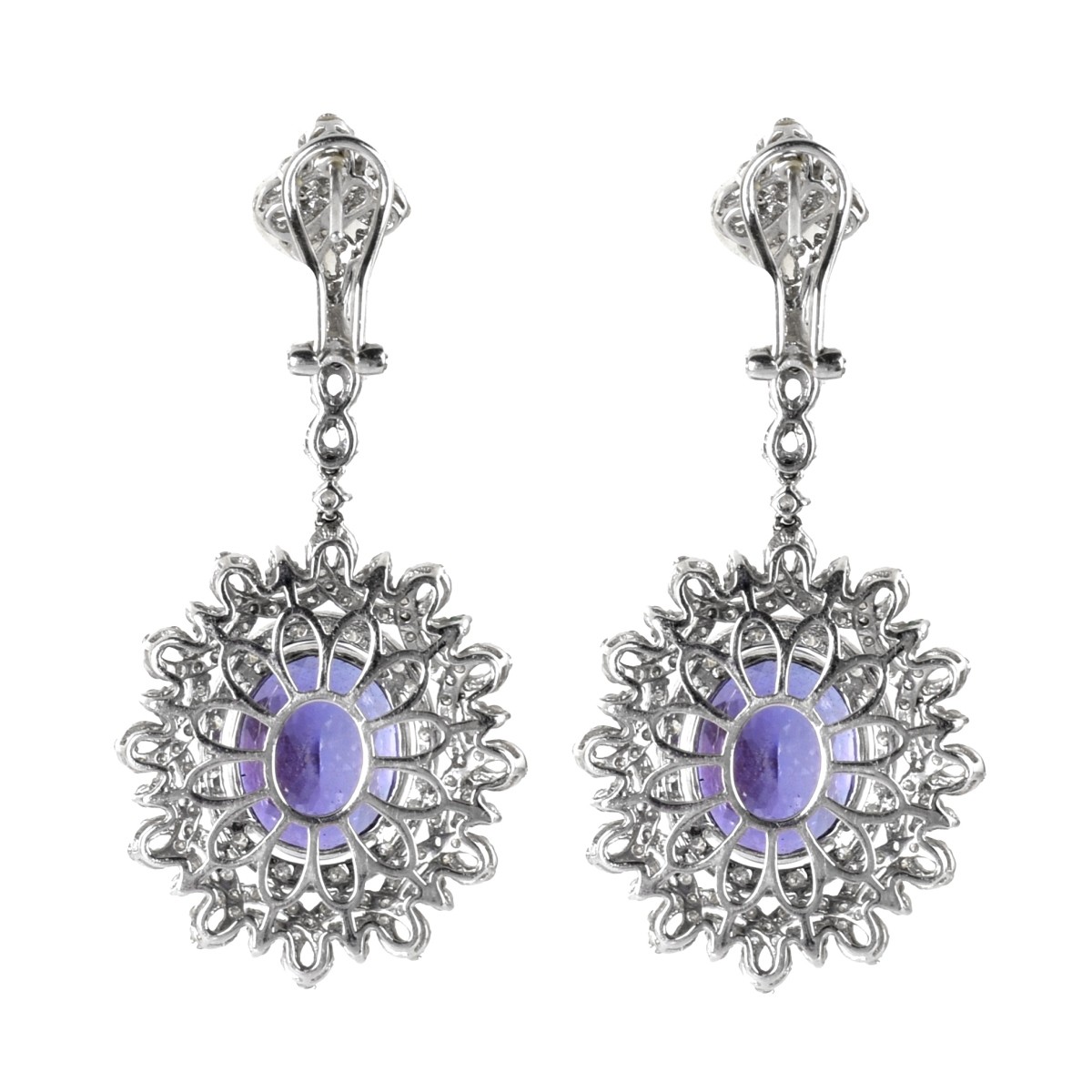 Tanzanite, Diamond and 18K Earrings