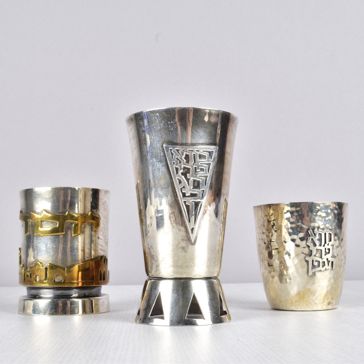 Sterling .925 Silver Kiddush Cups