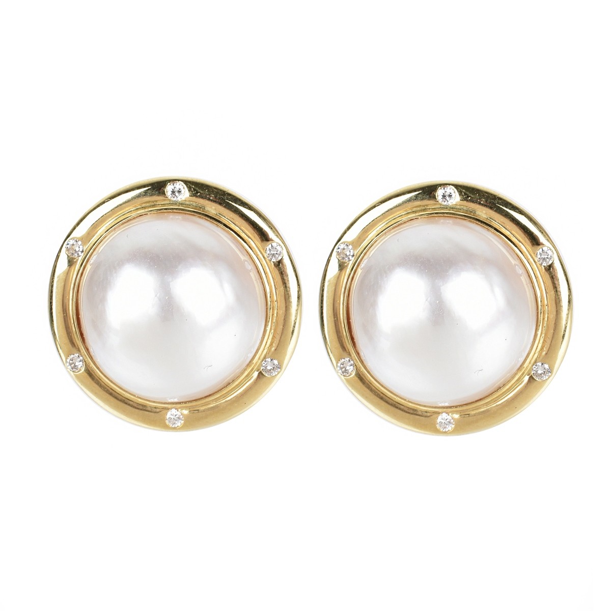 Pearl, Diamond and 18K Earrings