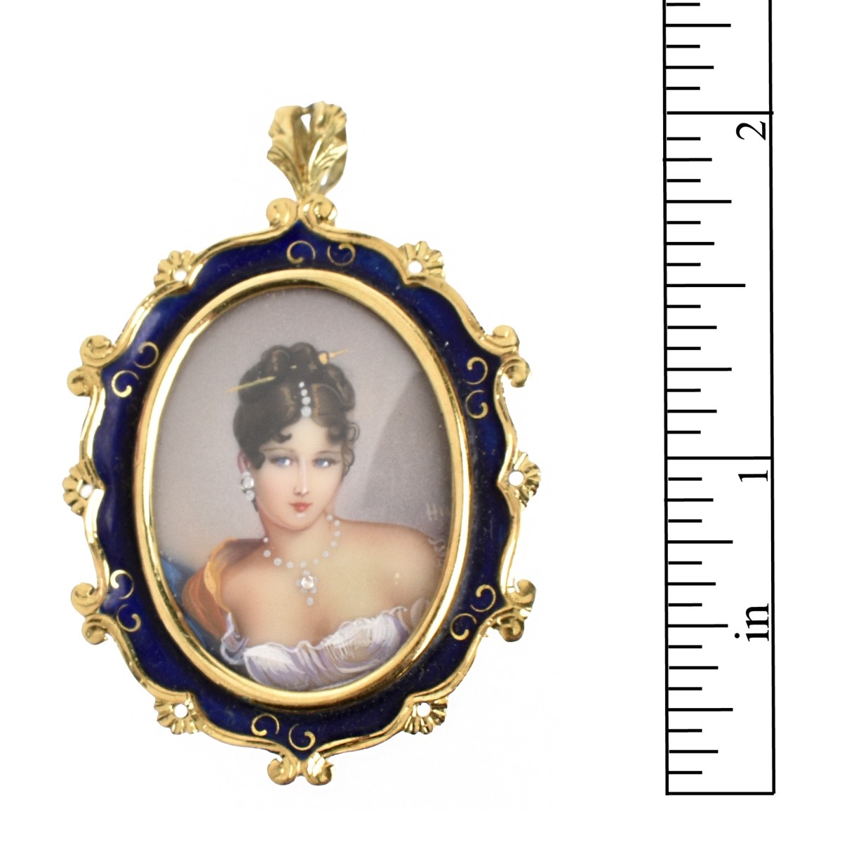 18K and Enamel Miniature Pendant