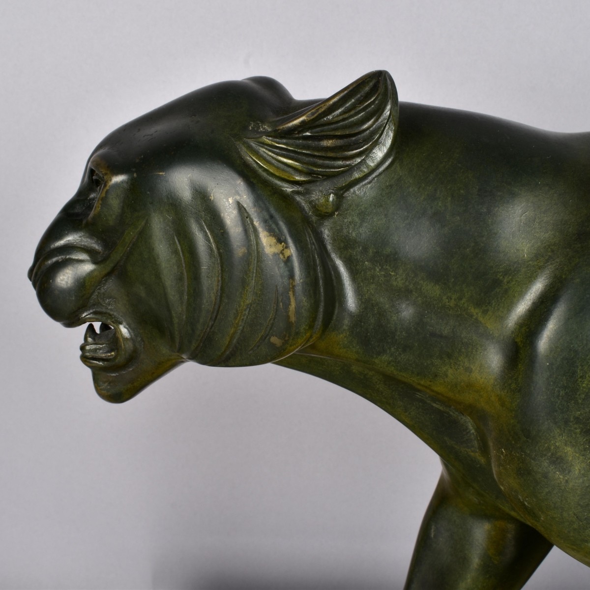 Art Deco Panther Sculpture on Onyx Base