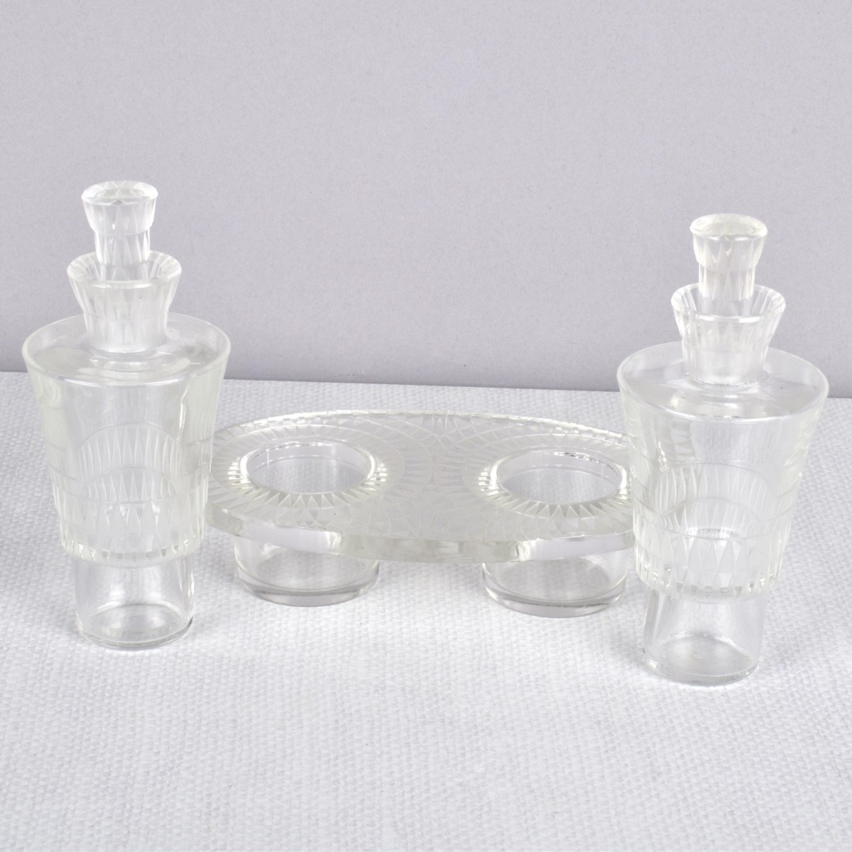 Rene Lalique "Bourgueil" Cruet Set