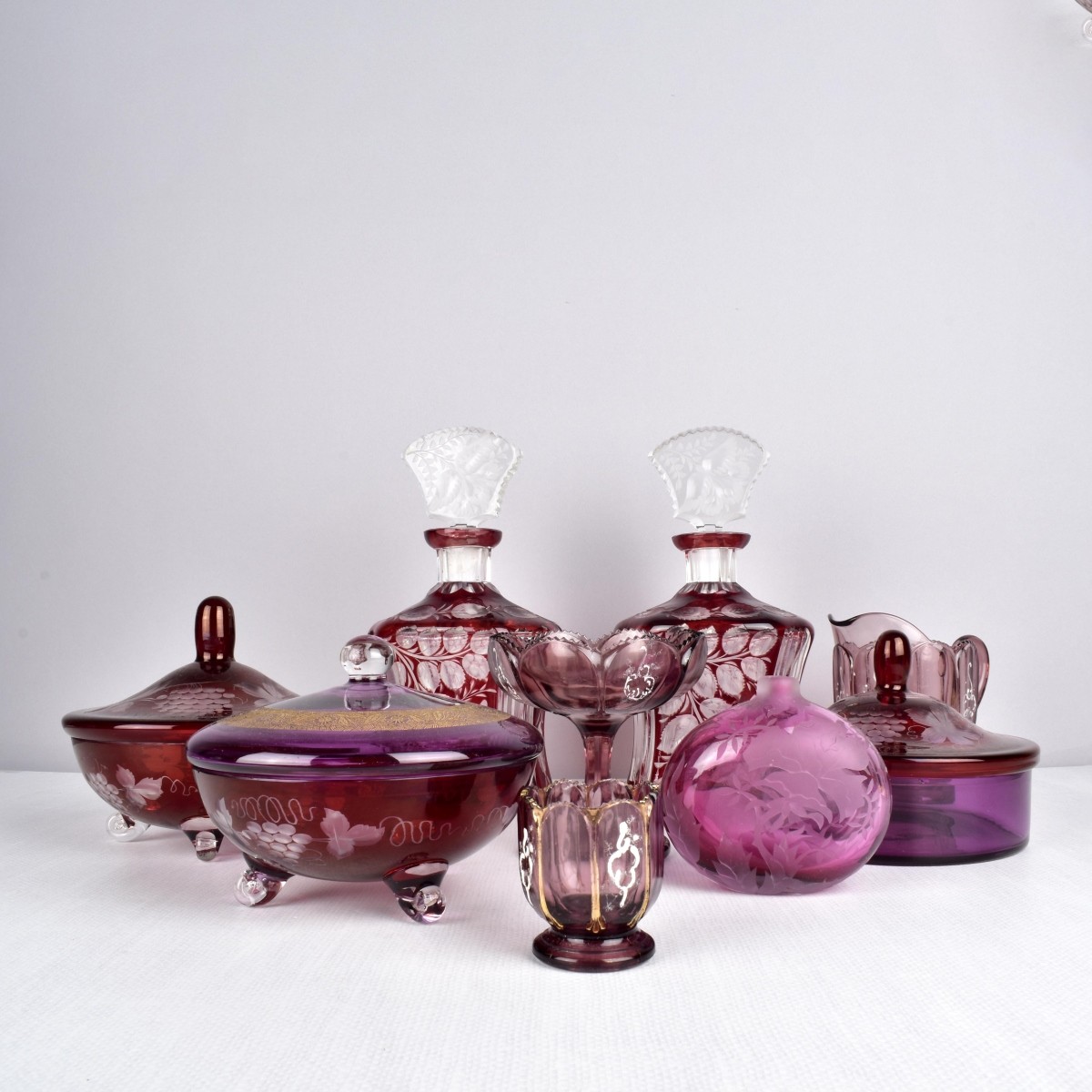 Antique Assortment of Cranberry Glass