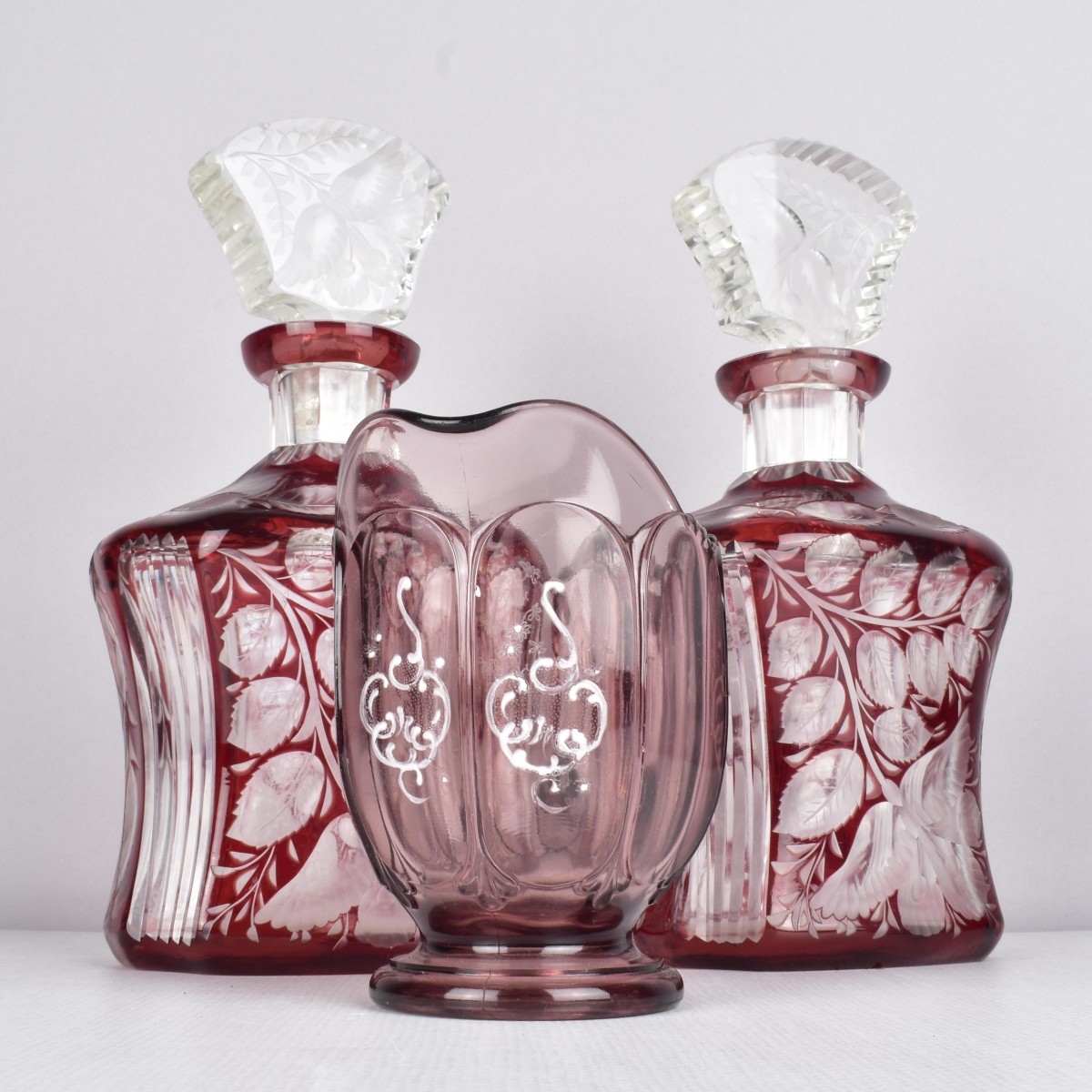 Antique Assortment of Cranberry Glass