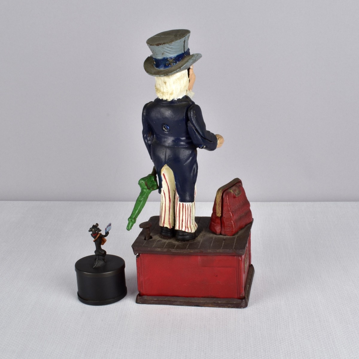 Cast Iron Uncle Sam Bank and Stamp Box