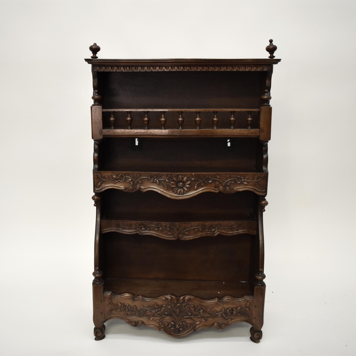 Antique French Carved Walnut Wall Cabinet