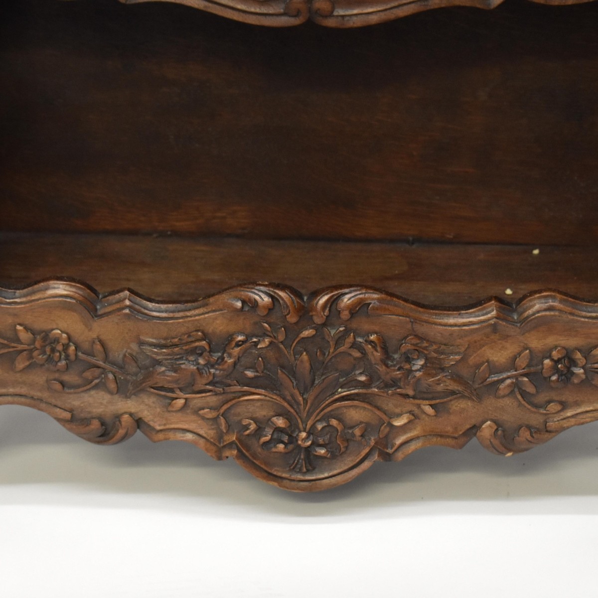 Antique French Carved Walnut Wall Cabinet