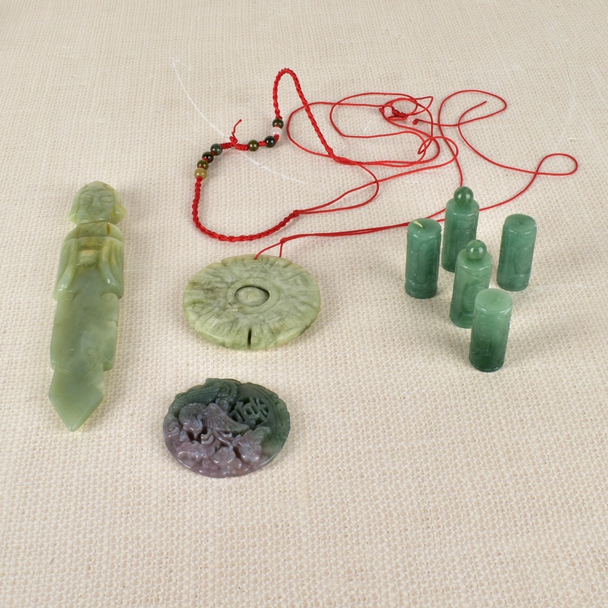 Collection of Jade and Serpentine Pieces