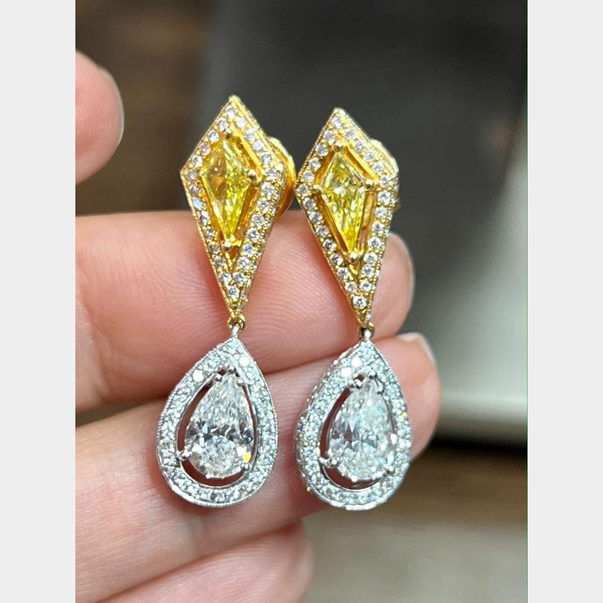 Diamond and 18K Earrings