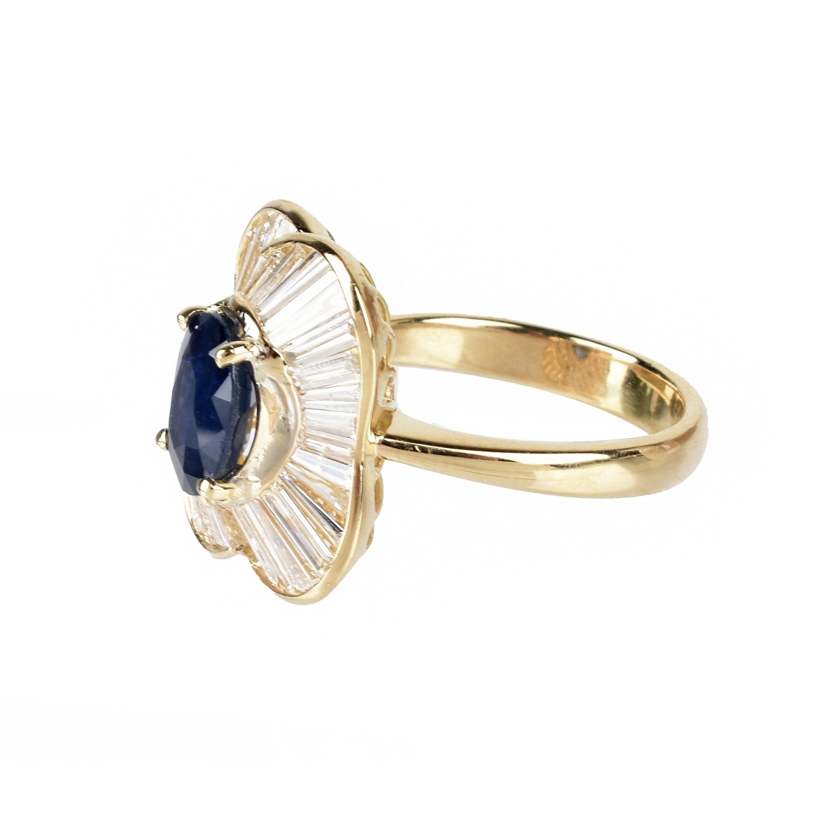 Sapphire, Diamond and 18K Ring