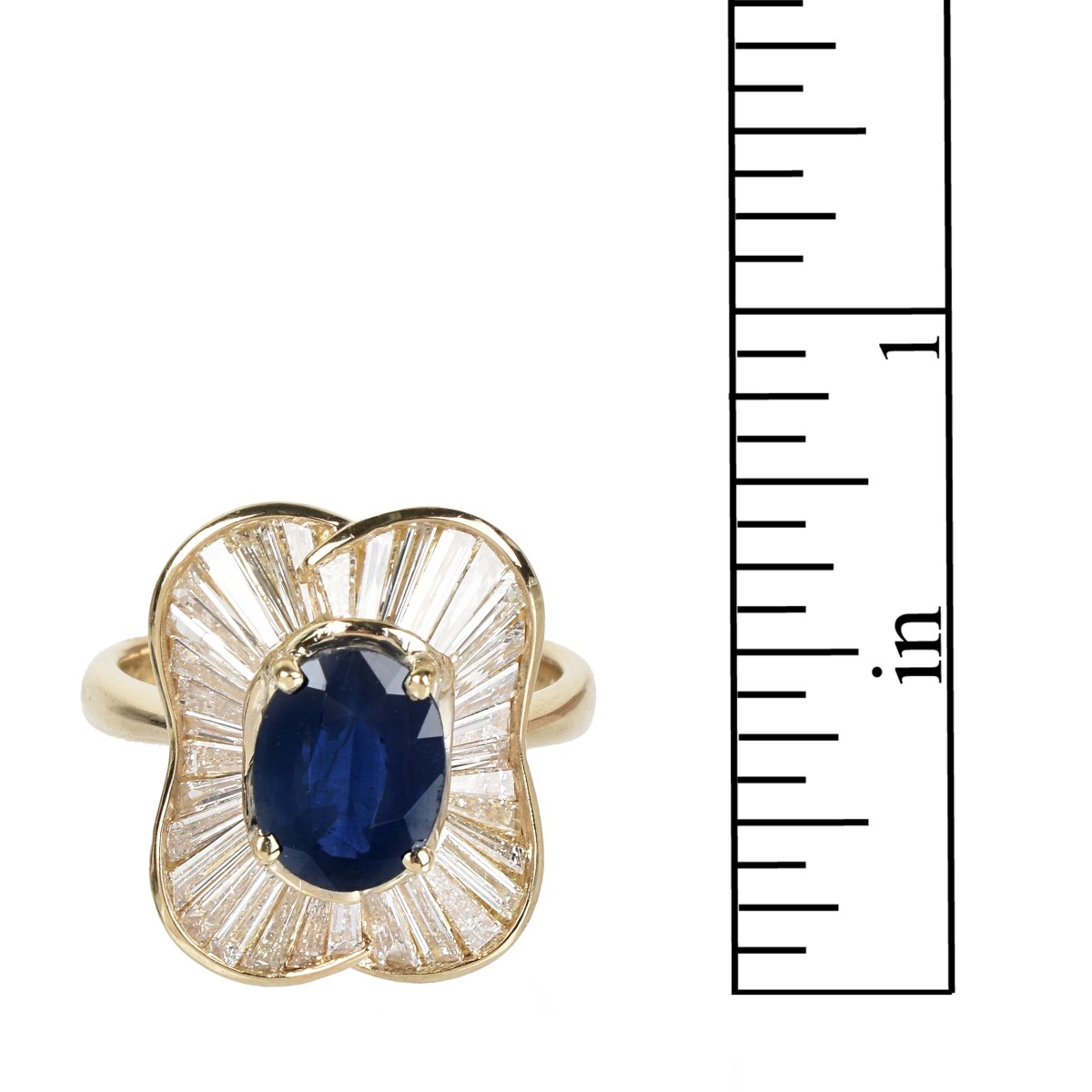 Sapphire, Diamond and 18K Ring