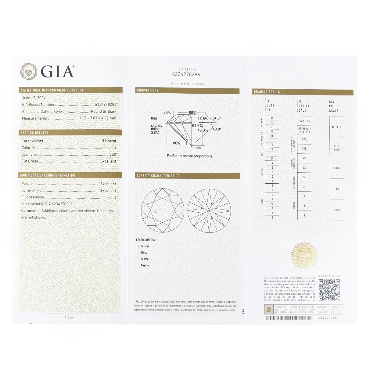 GIA 1.31 Carat Diamond