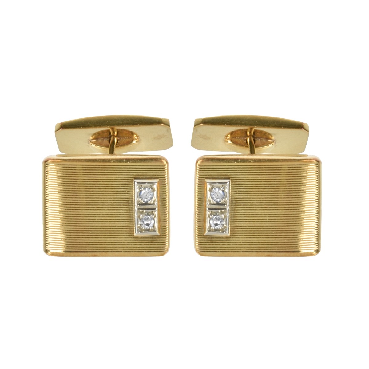 Diamond and 14K Cufflinks