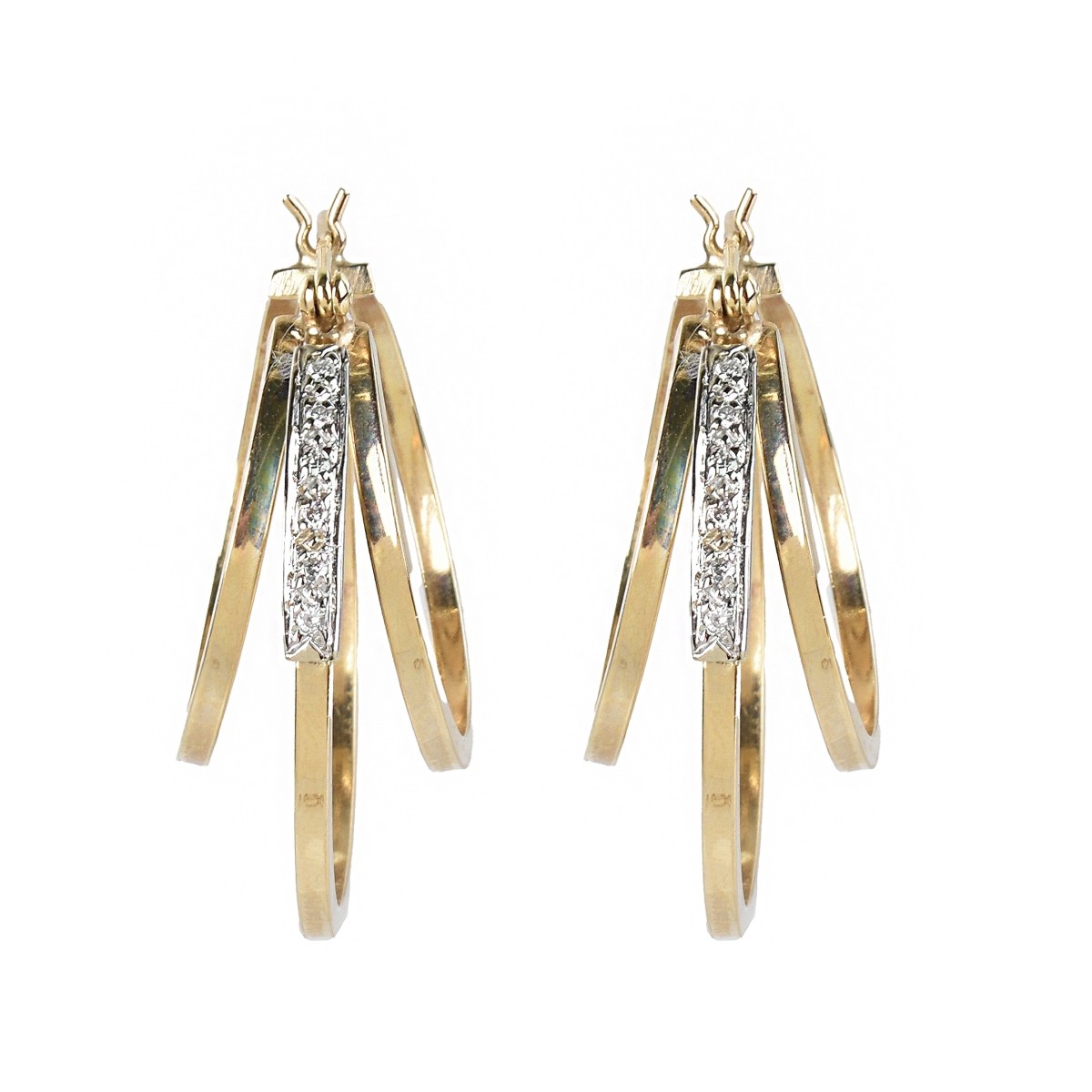 14K and Diamond Earrings