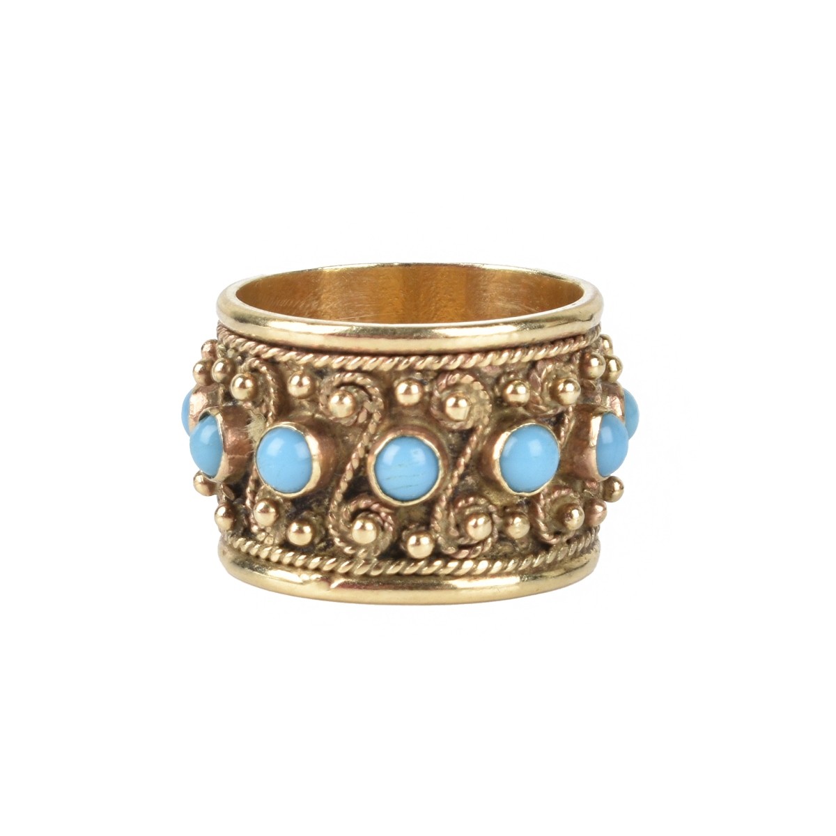 Turquoise and 14K Band