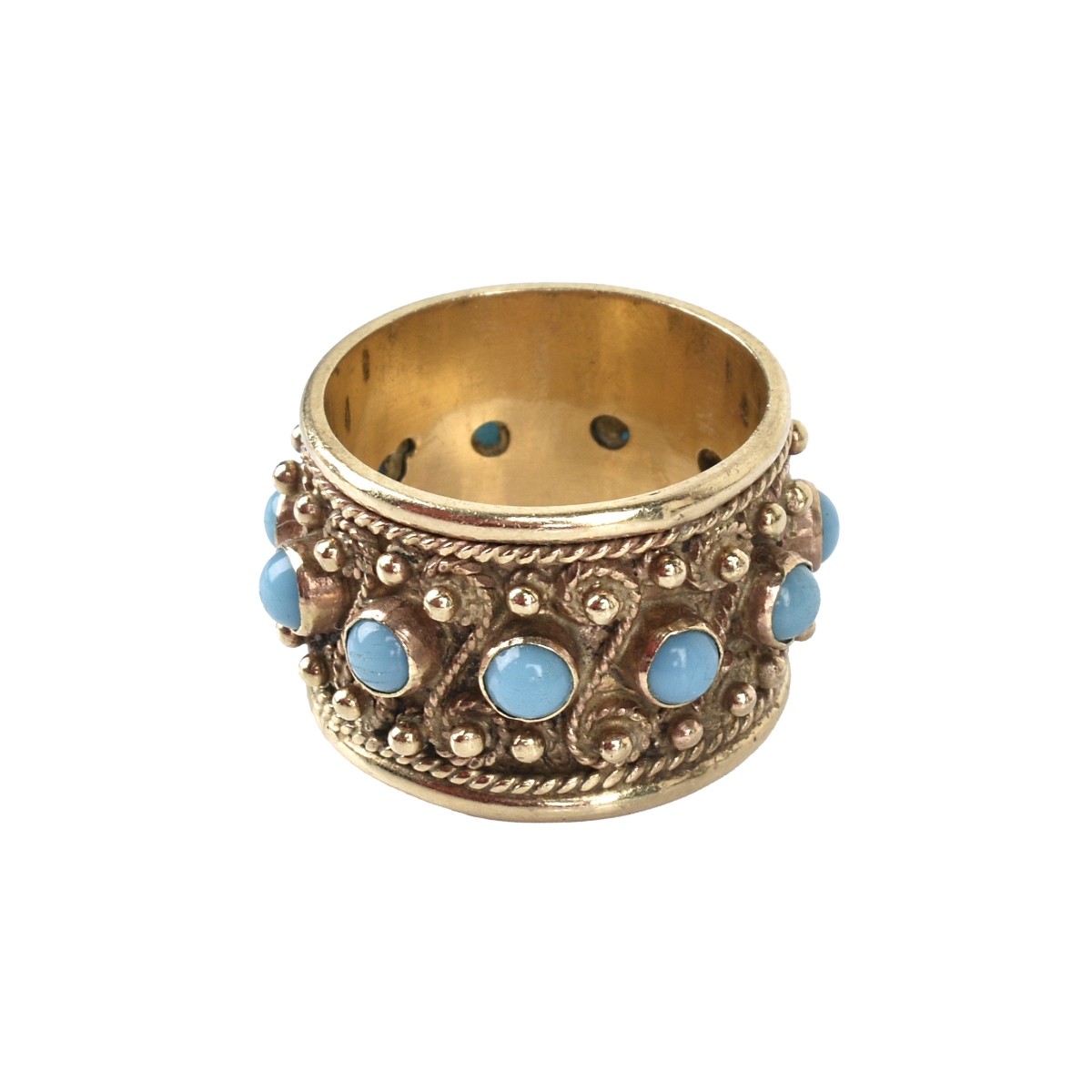 Turquoise and 14K Band