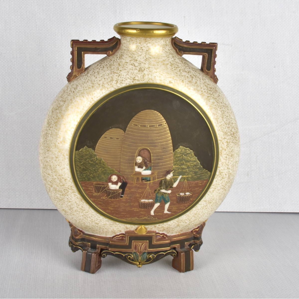 Royal Worcester Ceramic Moon Flask Vase