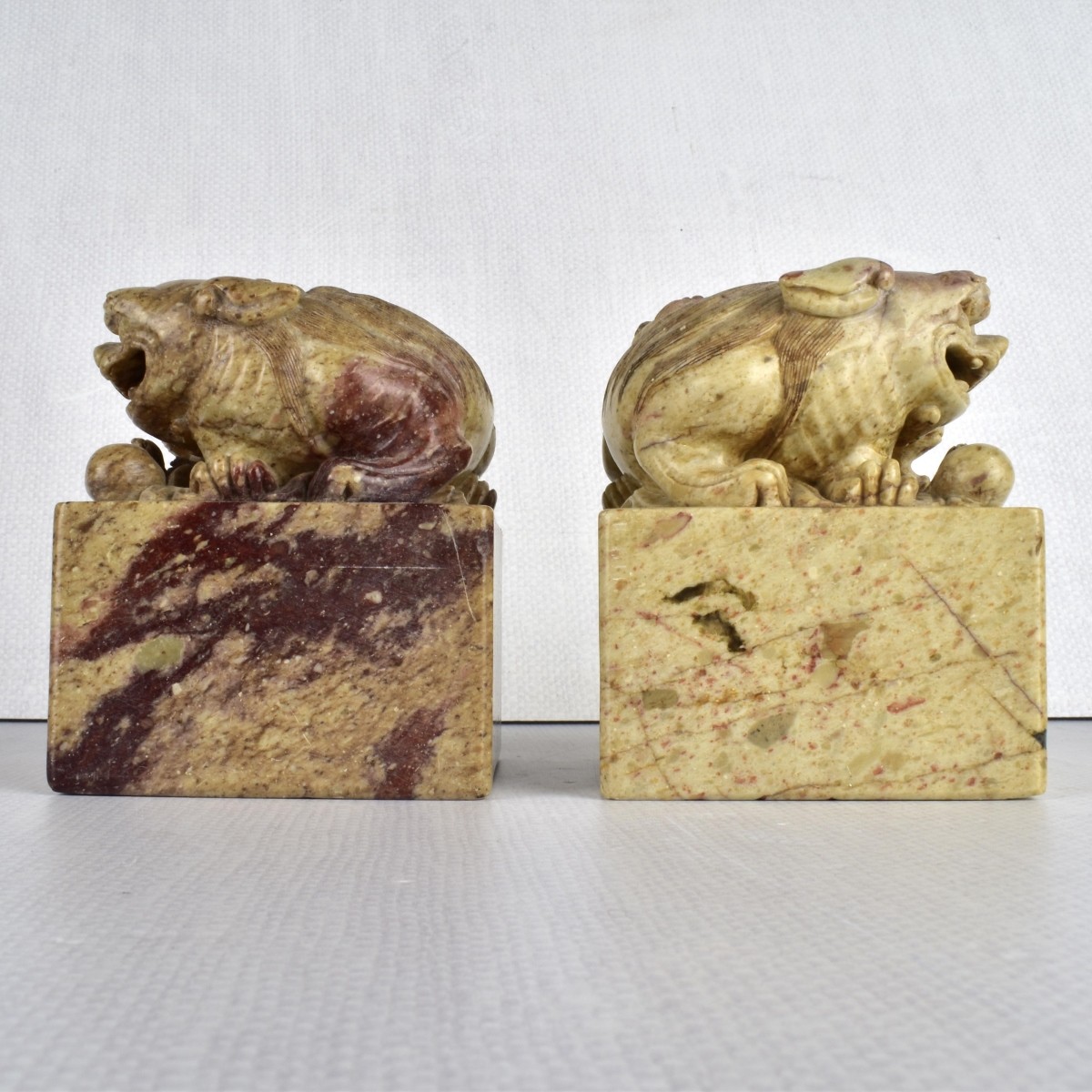 Chinese Soapstone Foo Dog Seals