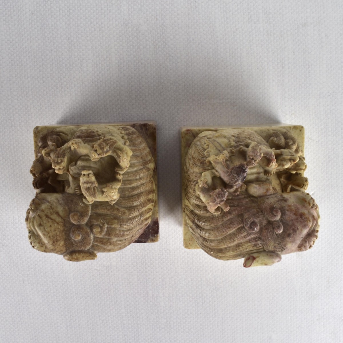 Chinese Soapstone Foo Dog Seals