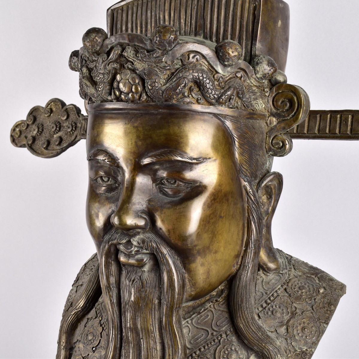 Chinese Bronze Figural Head