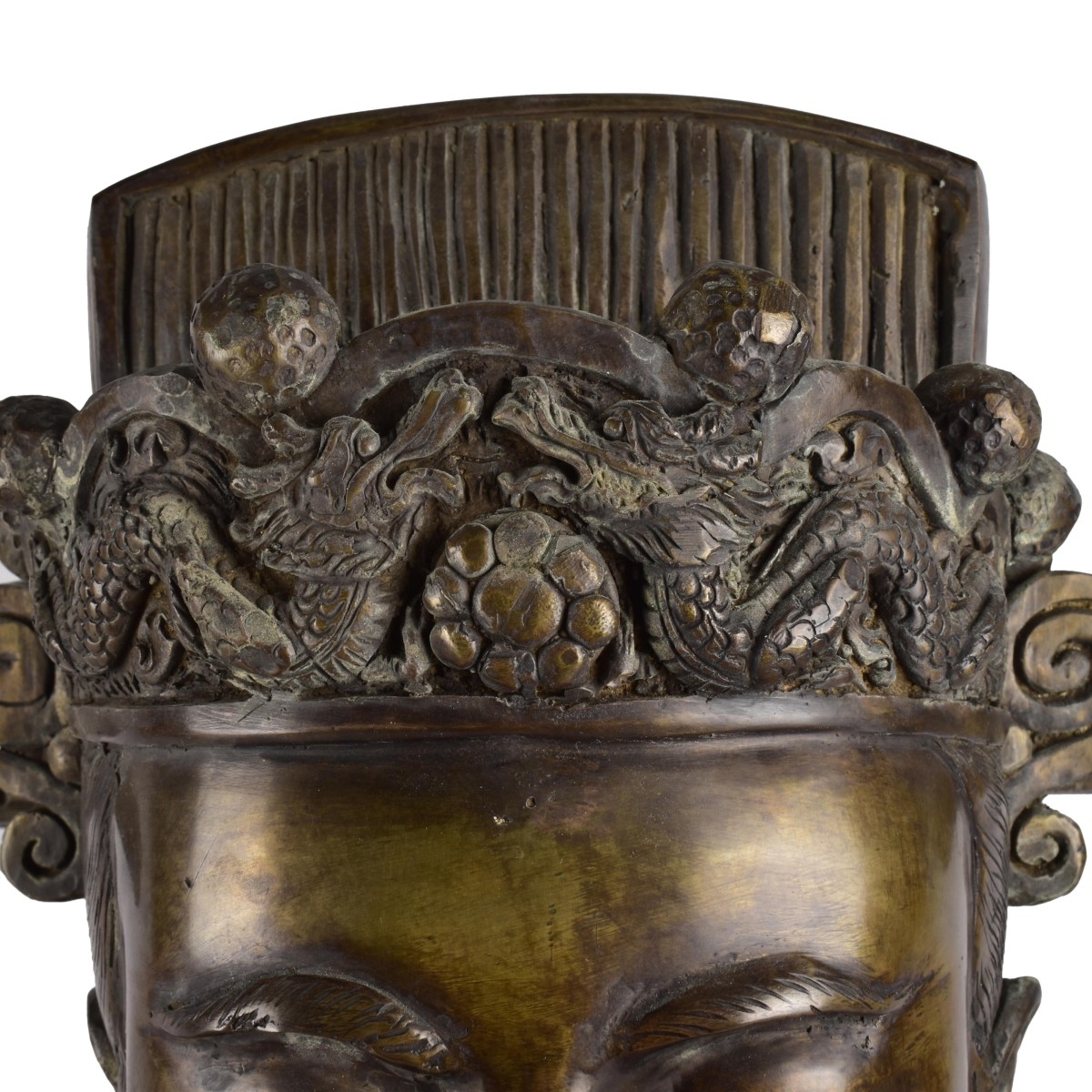 Chinese Bronze Figural Head