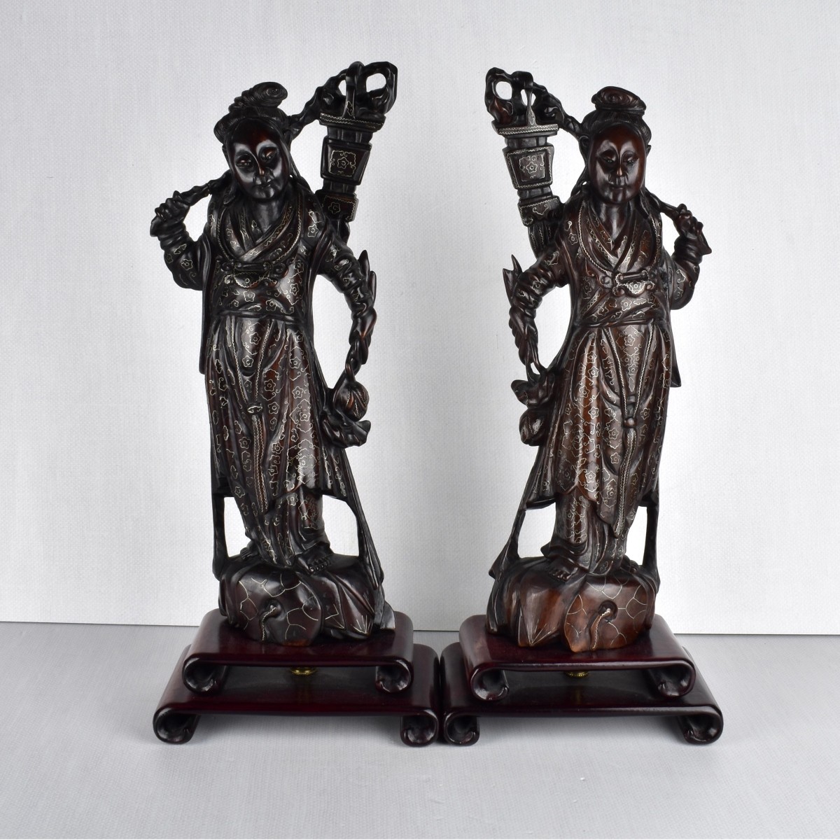 Chinese Carved Wood Guanyins