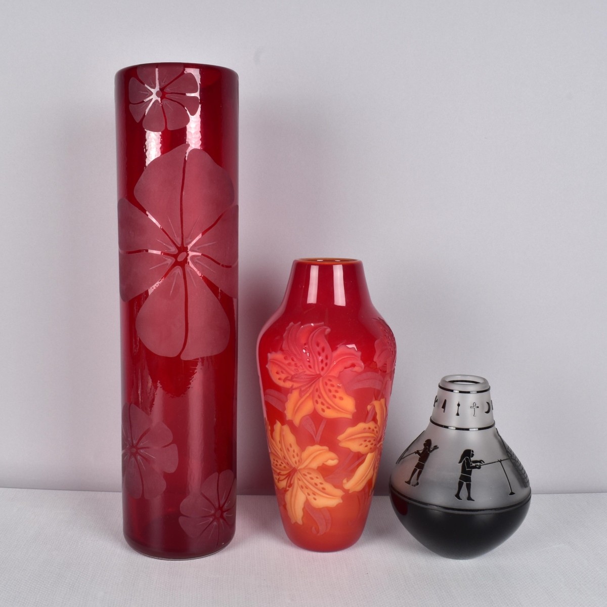 Modern Cameo Art Glass Vases