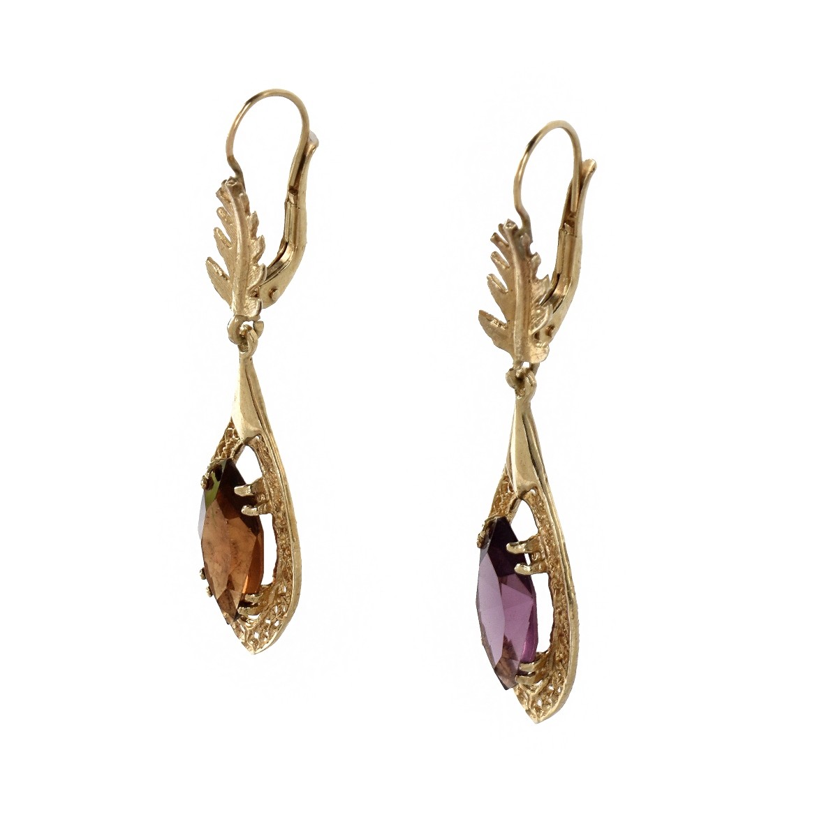 Amethyst and 14K Earrings