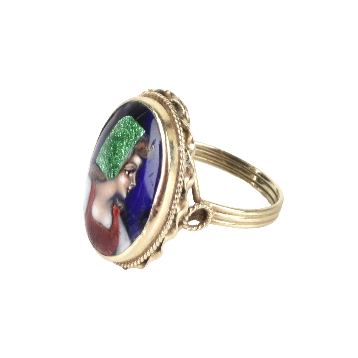 Enamel and 14K Ring