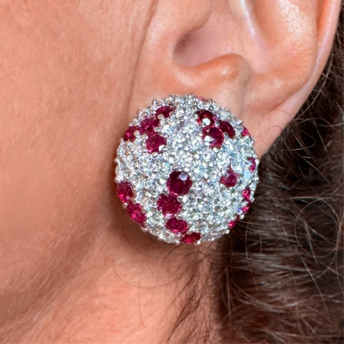 Ruby, Diamond and 18K Earrings