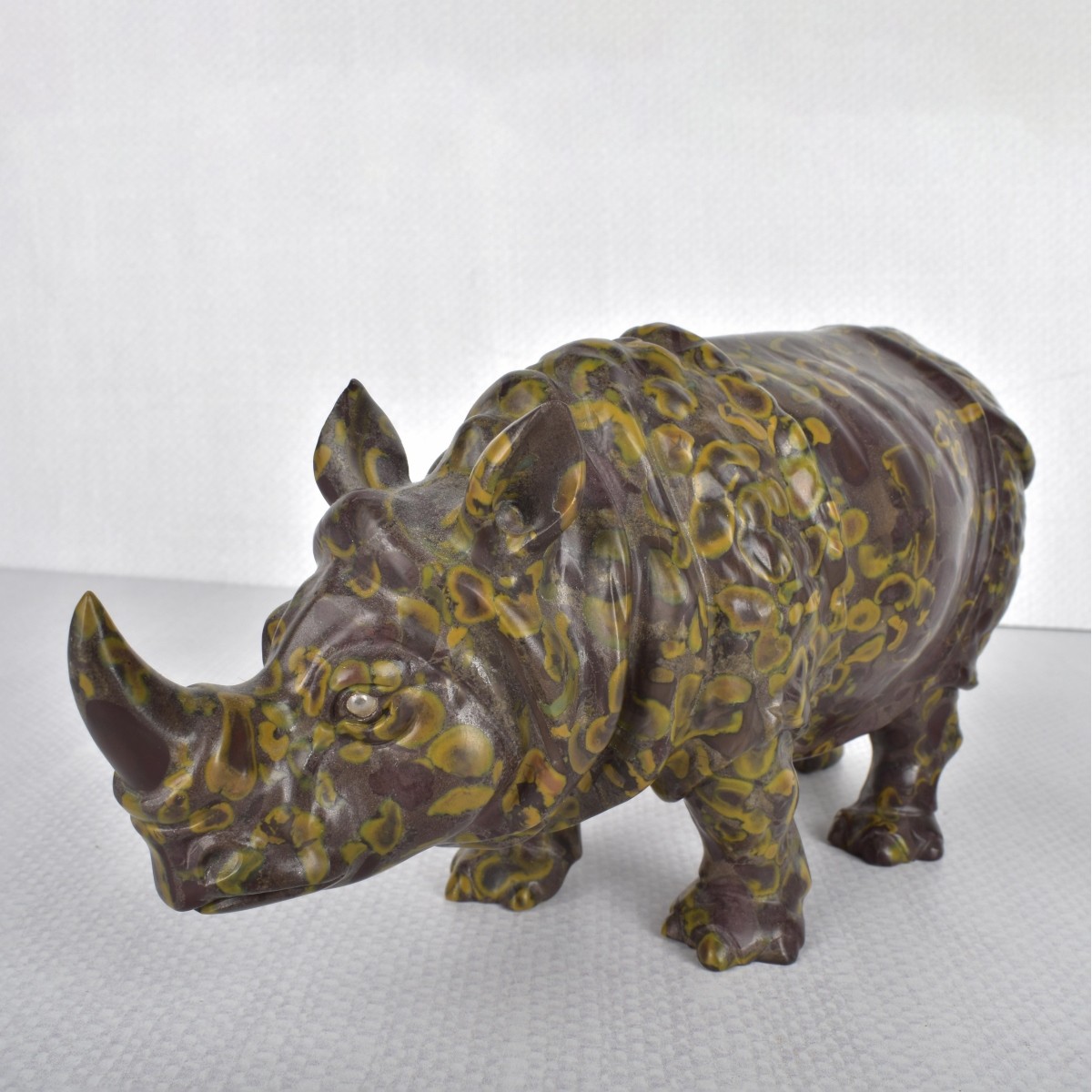 Carved Hardstone Figurine of a Rhinoceros