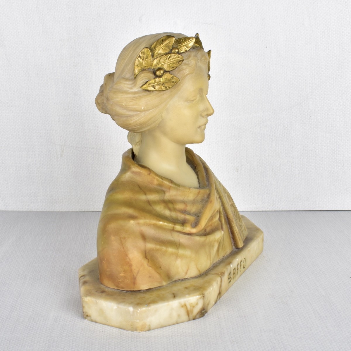 Antique Carved Marble Bust of Saffo