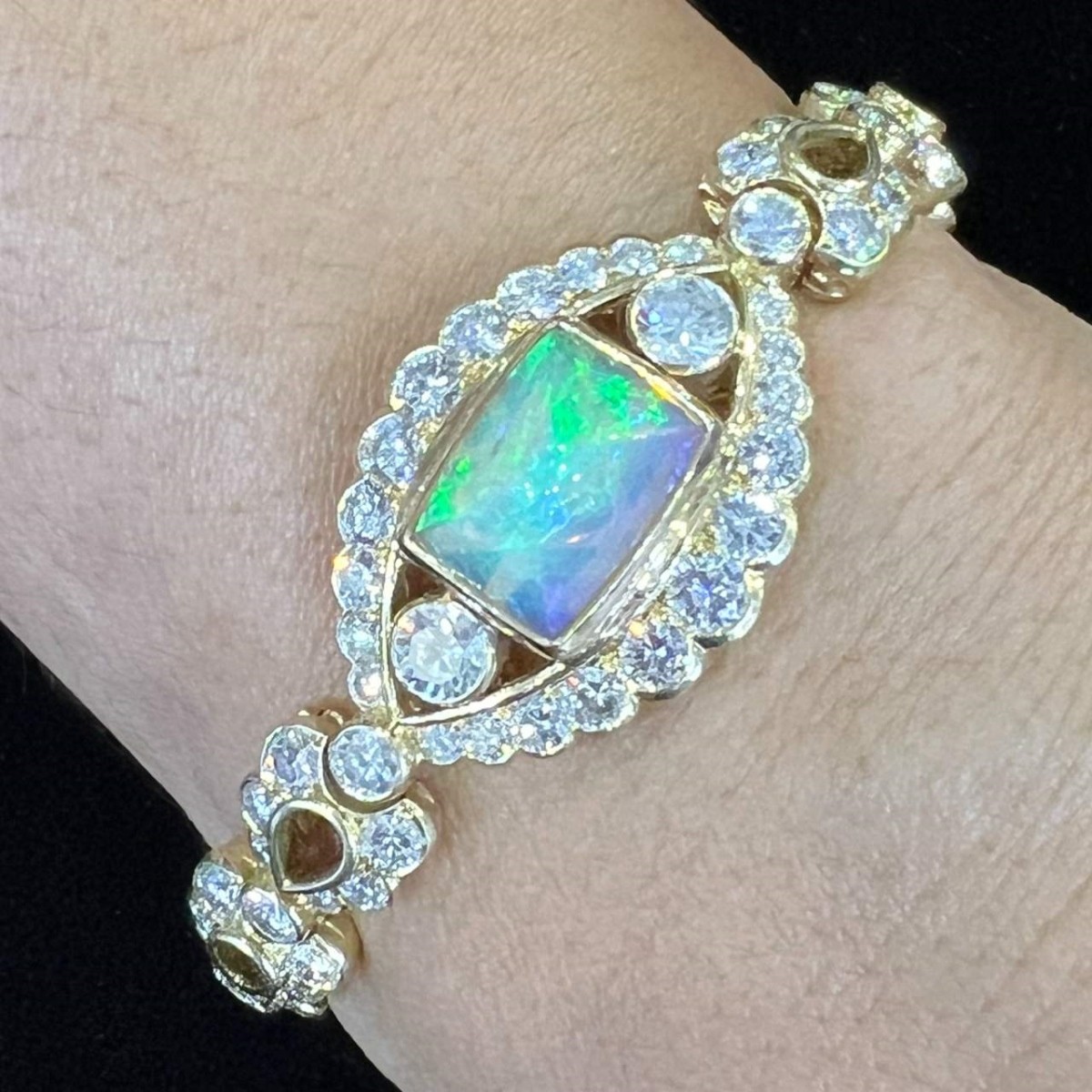 Diamond, Opal and 18K Bracelet