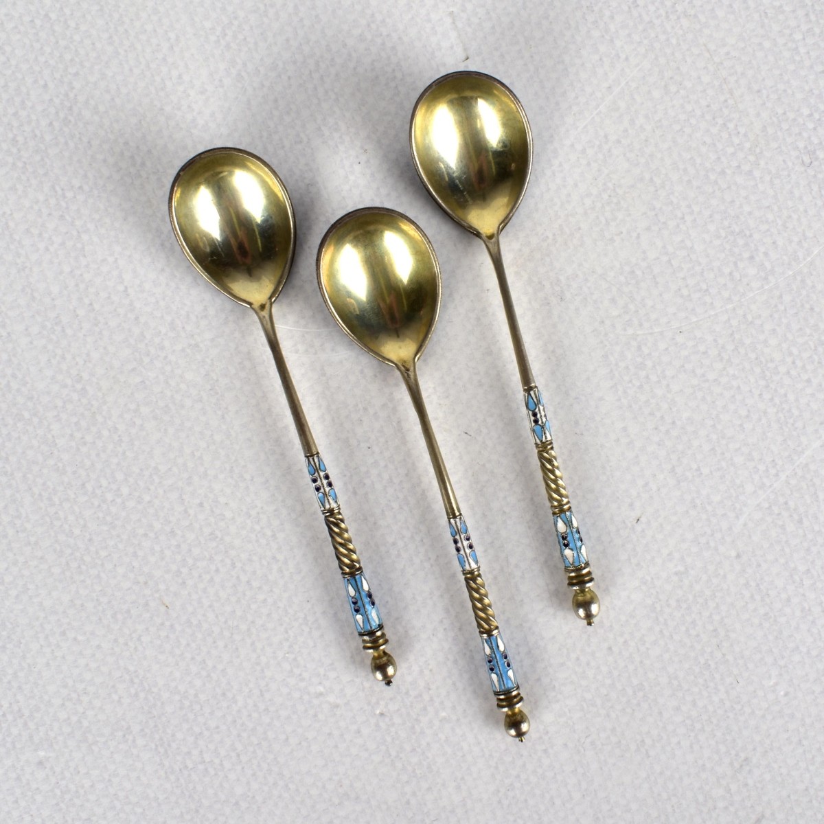 Russian Cloisonne and Enamel Spoons