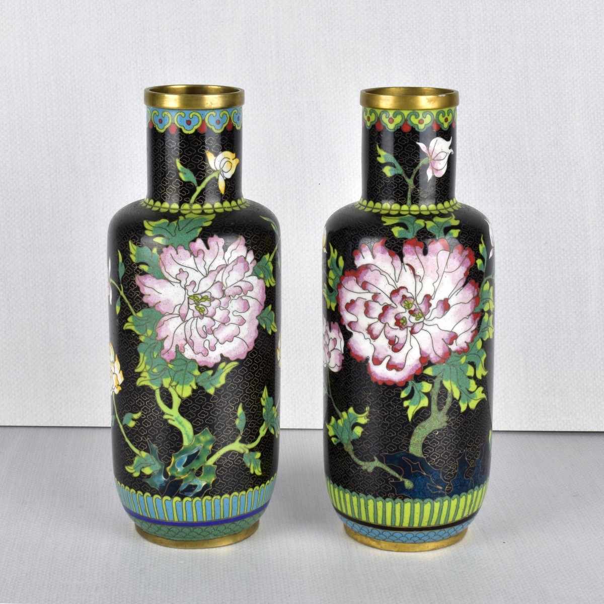 Pair of Chinese Cloisonne Vases