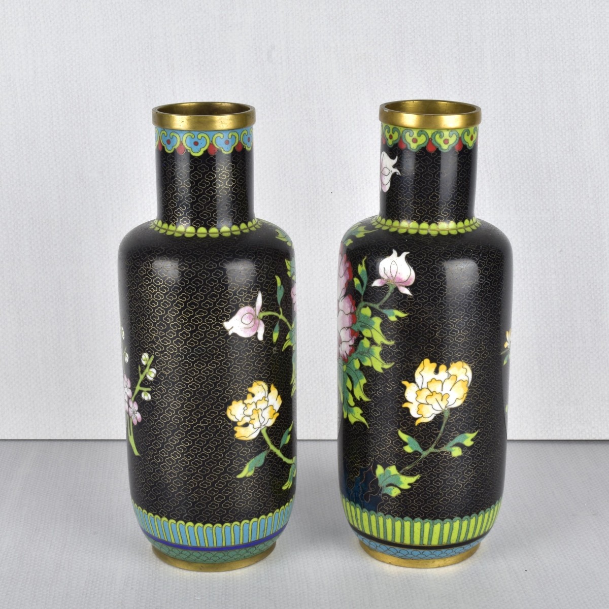 Pair of Chinese Cloisonne Vases